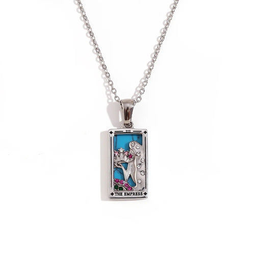 KESLEY  Original New Tarot Queen Lover Magician Moon Necklace Waterproof Hypoallergenic Jewelry