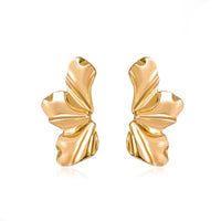 Big Mid Flower Stud Earrings Gold Plated Waterproof Luxury Jewelry KESLEY