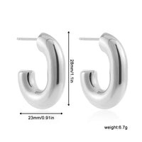 KESLEY Silver Color Exaggerate Oversize Women  Stainless Steel Chunky Hoop Earrings