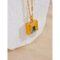 Yhpup Fashion Creative Waterproof Artificial Stone Pendant Necklace