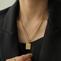 KESLEY Initial A-Z Letter Pendant Necklace Mens Womens Capital Letter