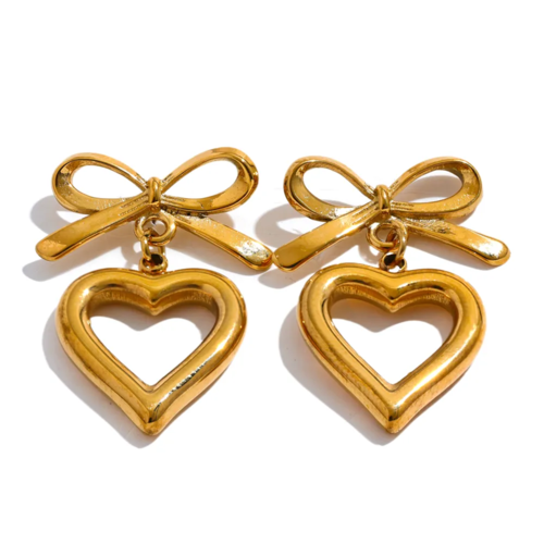 earrings, heart earrings, nice earrings, waterproof gold jewelry, good quality jewelry, dangle gold earrings, new womens fashion, Dangley jewelry, trending, birthday gifts, anniversary gifts, 