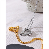 Yhpup 2024 Minimalist Heart Love Hollow Necklace Pendant 18K Plated