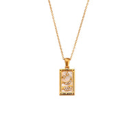 Tarot Card Necklace Stainless Steel 18K Gold Plated Square Pendant Necklaces Trending Jewelry