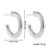 KESLEY Silver Color Exaggerate Oversize Women  Stainless Steel Chunky Hoop Earrings