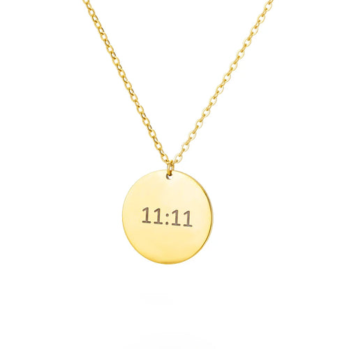 11:11 Make a Wish Necklace for Women Stainless Steel Gold Color Waterproof Jewelry - KESLEY