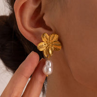 KESLEY Hypoallergenic Stylish Vintage Flower Stud Earrings Premium 18k