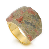 Bohemian Colorful Natural Stone Ring For Women Gold Silver Color