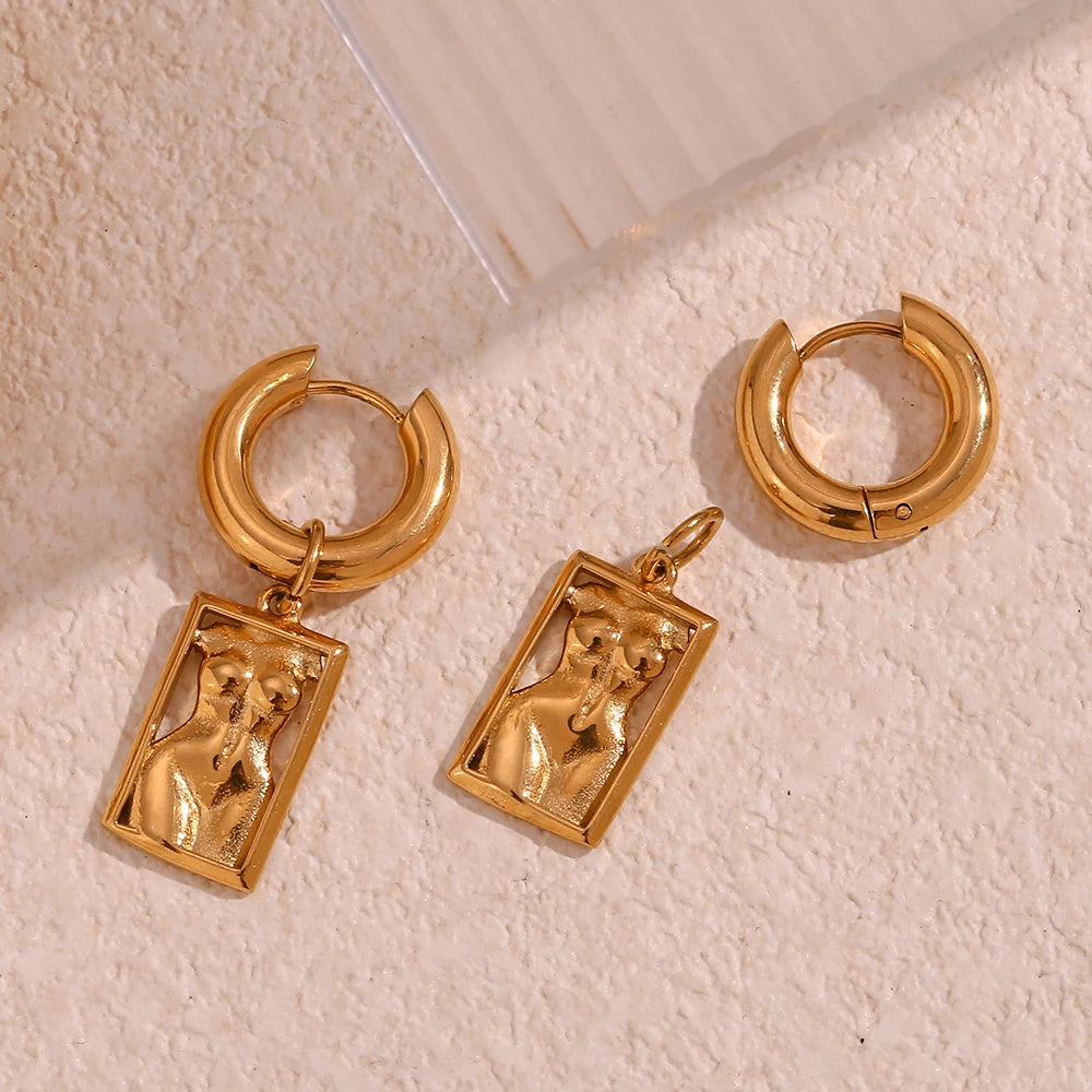 Body Sculpture Charm Earrings 18K Gold Plated Waterproof Hypoallergenic KESLEY