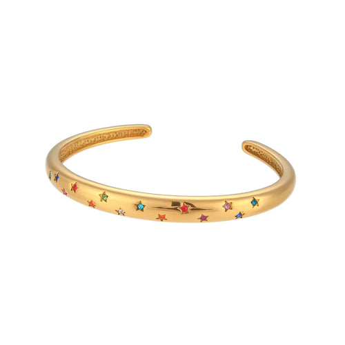 Gold Bangle Bracelets 18K Gold Plated Stacking Waterproof Luxury Jewelry KESLEY