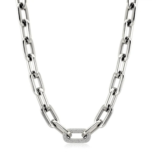 Stainless Steel Link Chain Bracelets for Women Men Crystal Link