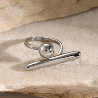 KESLEY Chic Stainless Steel Personality Minimalist Classy Ring 18k