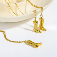 KESLEY Cowboy Boot Necklace Gold Plated Hypoallergenic Necklaces Waterproof Jewelry