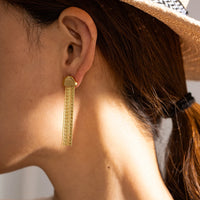 New KESLEY Dangle Earrings Waterproof 18K Gold Plated Fashion Stainless Steel Exaggerated Tassel Fringe Earrings