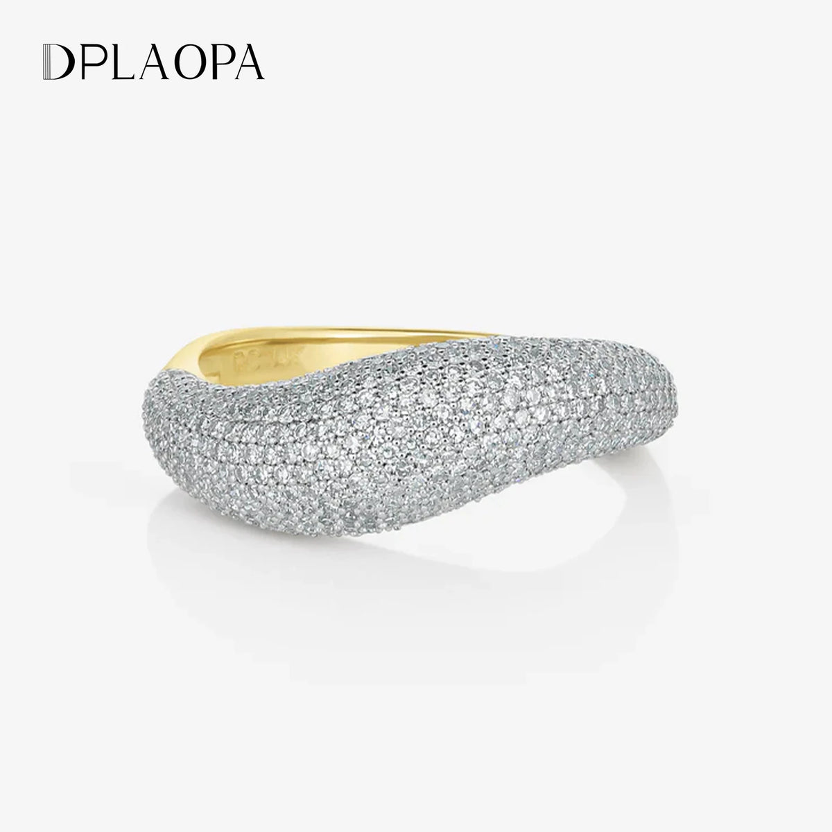 DPLAOPA 100% 925 Sterling Silver Geometric Full Zircon Pave Women Ring