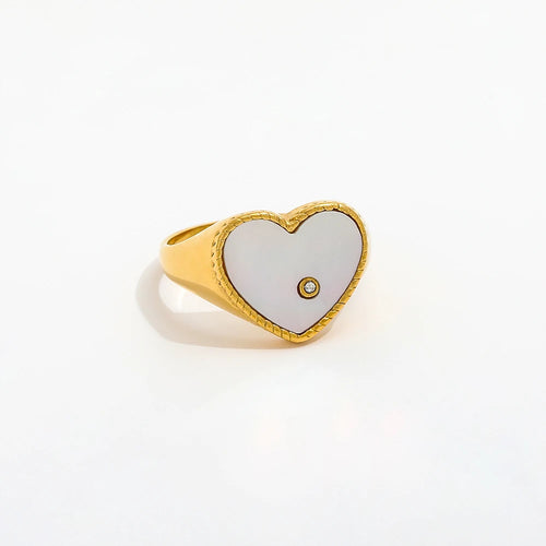 Heart Ring Gold Plated Waterproof Tarnish Free Hypoallergenic KESLEY Jewelry Enamel Color