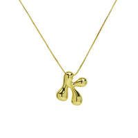 Name Bubble Letter Initial Necklaces Luxury Waterproof Gold Plated Balloon 26 Letter Jewelry Unisex KESLEY