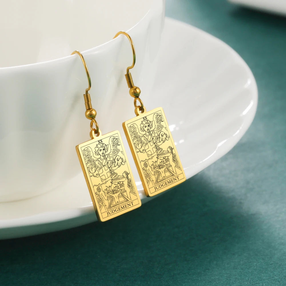 Tarot Card Hook Earrings KESLEY Unisex Psychic Jewelry Gifts