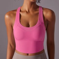 Nylon Sexy Women's Sports Bra Top Women Tight Elastic Gym Sport Yoga KESLEY Crop Top