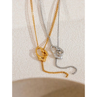 Yhpup Stainless Steel Adjustable Long Chain Fashion Necklace