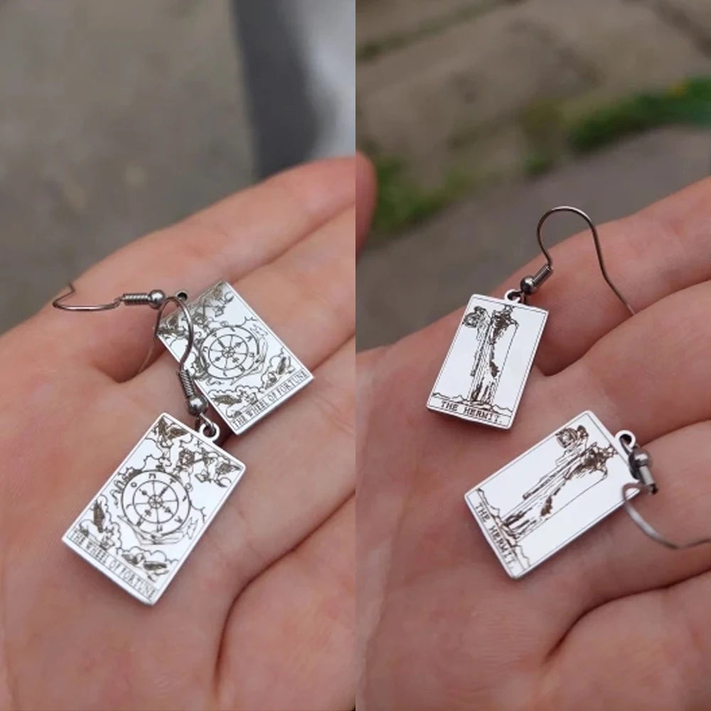 Tarot Card Hook Earrings KESLEY Unisex Psychic Jewelry Gifts