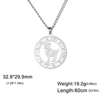 Zodiac Necklaces 12 Constellations Pendants Necklace For Women Men Stainless Steel Jewelry