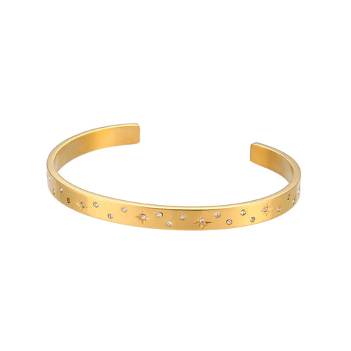 Gold Bangle Bracelets 18K Gold Plated Stacking Waterproof Luxury Jewelry KESLEY