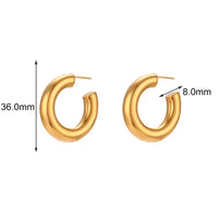 KESLEY  Chunky Hoop Earrings Waterproof 18K Gold Plated  Stainless Steel PVD Hollow Design Chunky Bold Gold Earrings