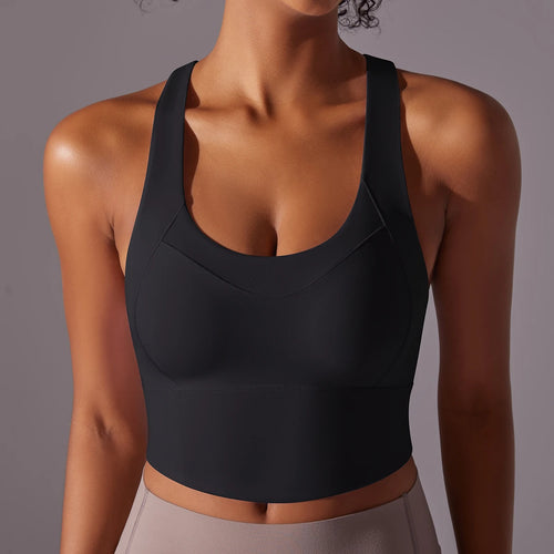 Nylon Sexy Women's Sports Bra Top Women Tight Elastic Gym Sport Yoga KESLEY Crop Top