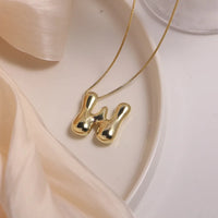Name Bubble Letter Initial Necklaces Luxury Waterproof Gold Plated Balloon 26 Letter Jewelry Unisex KESLEY