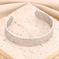 Vintage Smooth Irregular Twist Wide Bracelets For Women Gold Color