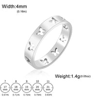 KESLEY Butterfly Women Rings Stainless Steel Cute Jewelry Waterproof Hypoallergenic Accessories