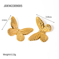 Butterfly Stud Earrings KESLEY 18K Gold Color Stainless Steel Butterfly  Earrings Waterproof Jewelry