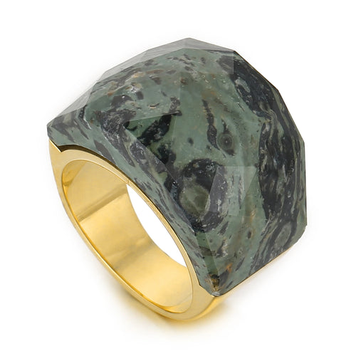 Bohemian Colorful Natural Stone Ring For Women Gold Silver Color