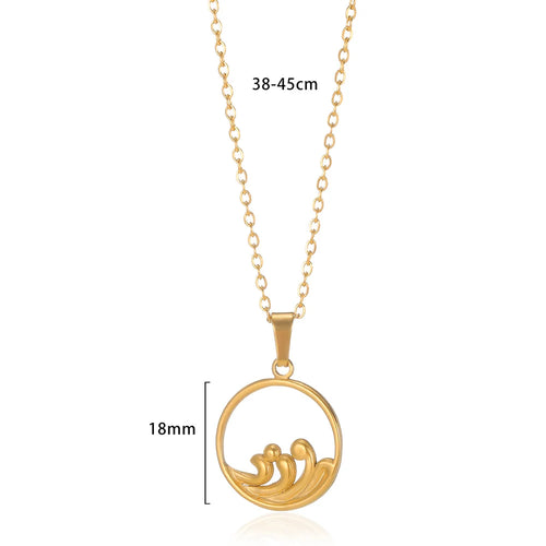 Pendant Necklaces 18K Gold Plated Waterproof Jewelry Stainless Steel Necklaces For Women Pendants