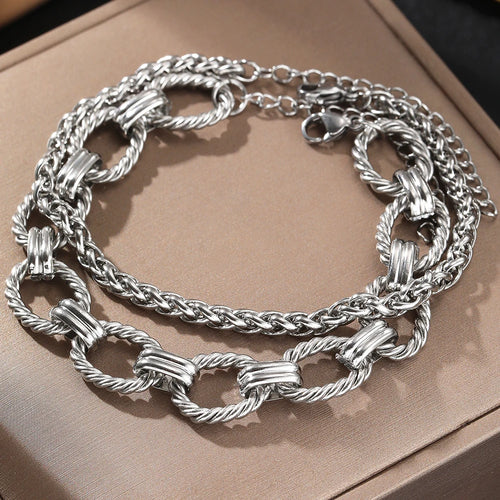 Stainless Steel Bracelet Set Minimalist New Popular Chain Atmospheric