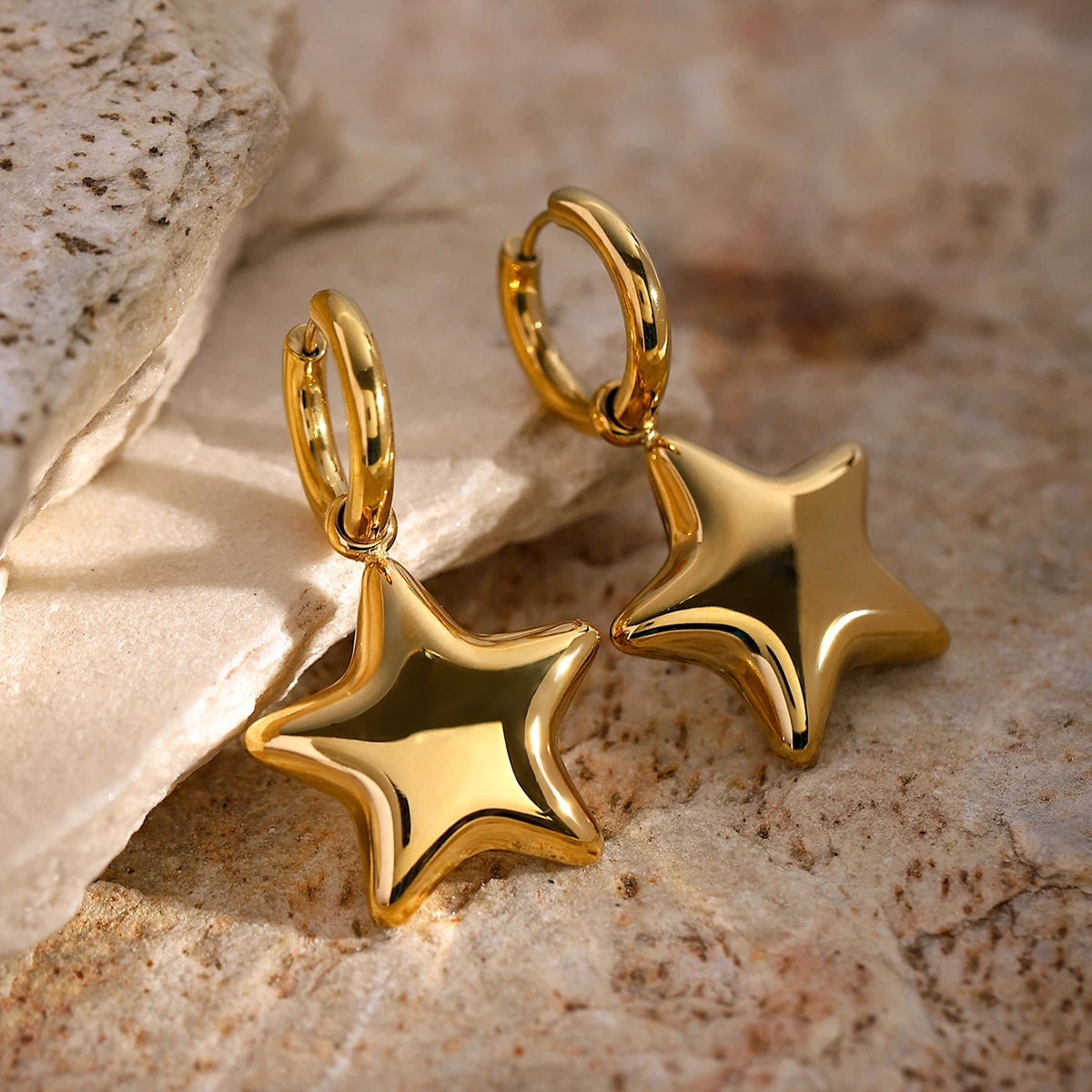 Star Earrings 18K Gold Plated Tarnish Free Waterproof Earrings Hypoallergenic KESLEY