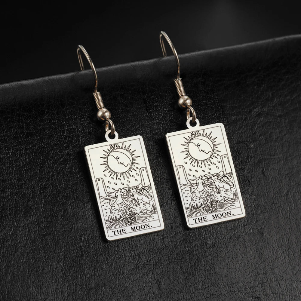 Tarot Card Hook Earrings KESLEY Unisex Psychic Jewelry Gifts