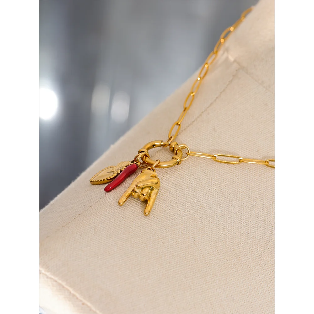 KESLEY Charm Necklaces Love Signs Real 18K Gold Plated and Silver Hypoallergenic Waterproof Fashion Jewelry