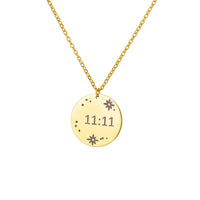 11:11 Make a Wish Necklace for Women Stainless Steel Gold Color Waterproof Jewelry - KESLEY