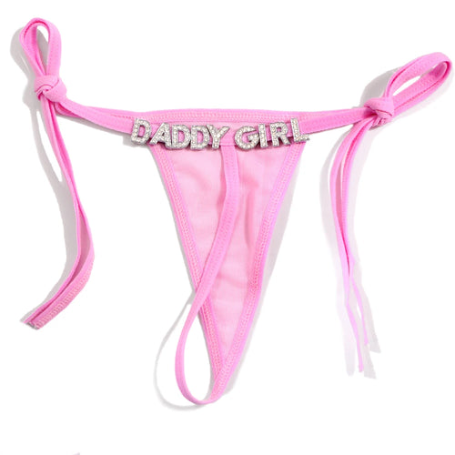 Sexy Custom Name Letter Panties Women Thongs Rhinestones Diamonds