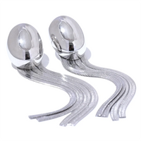KESLEY Trendy Oval Tassel Snake Chain Long Hanging Drop Earrings Vintage Style Waterproof Earrings