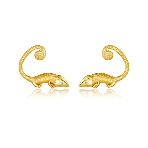 KESLEY 925 Sterling Silver Lizard Ear Studs for Women Stud Earring Tiny Stud Earrings Luxury Waterproof Hypoallergenic