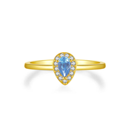 ANDYWEN 925 Sterling Silver Gold Blue Ovals Eye Ring Crystal Luxury