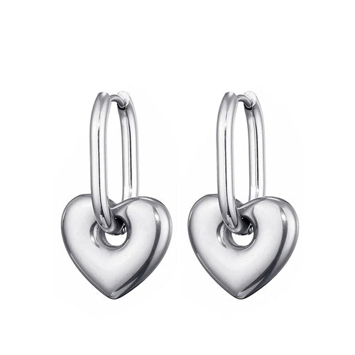 Star Charm Hoop Earrings Waterproof Chunky Classic Stainless Steel Heart Hoop Earrings KESLEY