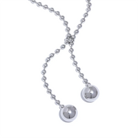 Yhpup Stainless Steel Round Beads Short Chain Stylish Necklace Women
