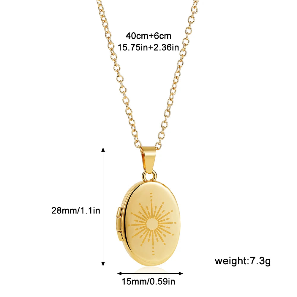 Locket Necklace 18K Gold Plated Jewelry Pendant Necklaces