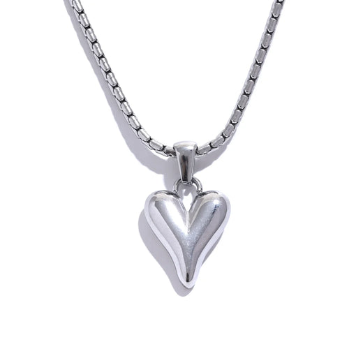 KESLEY High Quality 316l Stainless Steel Heart Love Pendant Necklace