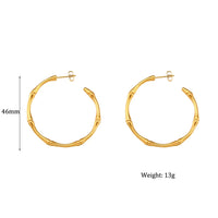 Thin Bamboo Large Gold Hoop Earrings KESLEY New Minimalist Medium Size Hoop Earrings Waterproof Hypoallergenic