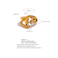 KESLEY New Design Stainless Steel Face Mouth Eye CZ Mask Ring Women